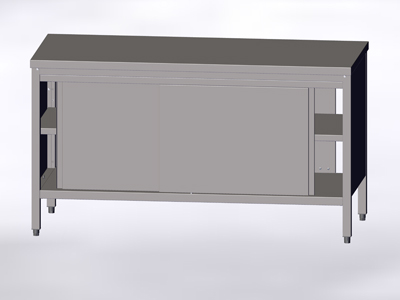 Cupboard-Table With Two-side Opening and Sliding Doors